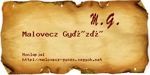 Malovecz Győző névjegykártya